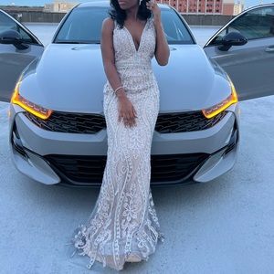 Silver Prom Backout Dress